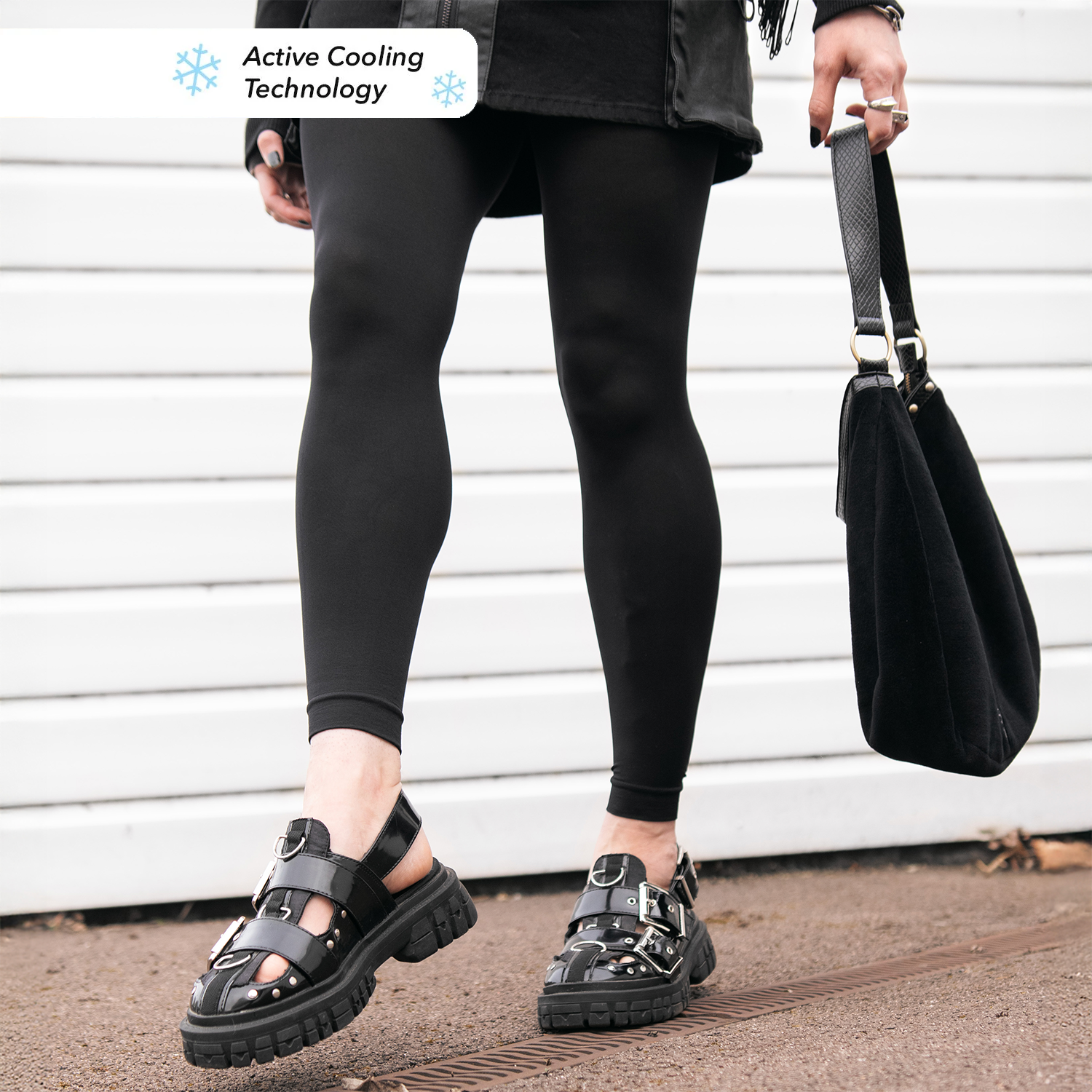 Stay Cool Footless 80 Denier Tights - Black