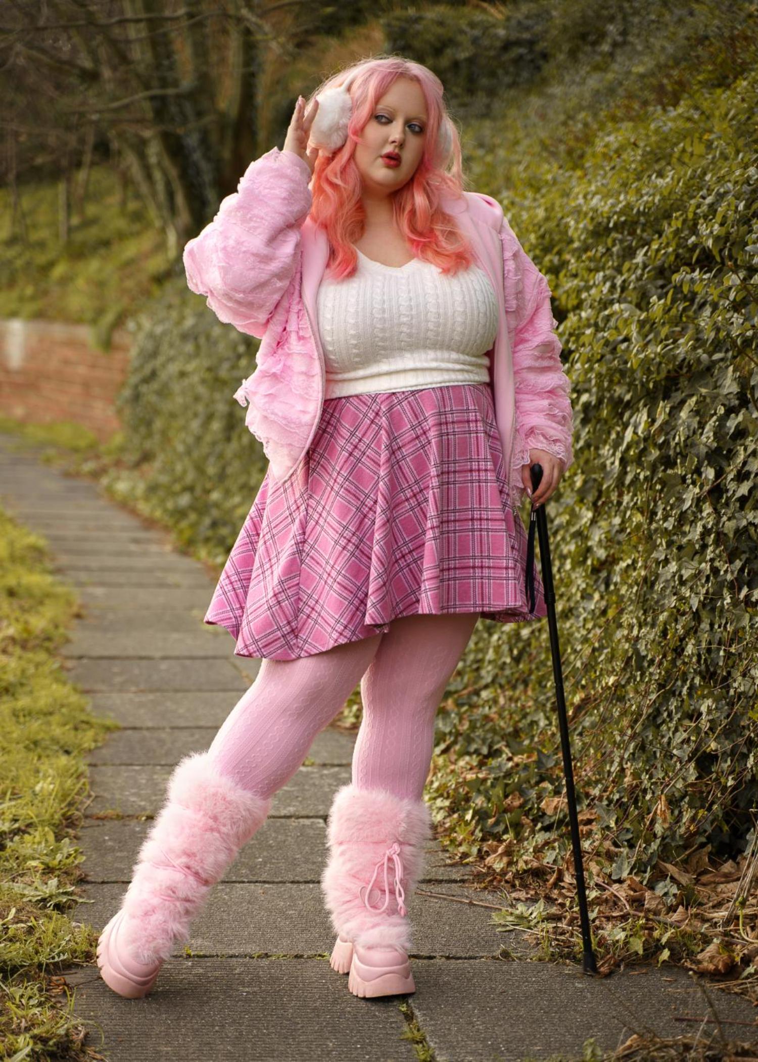 Grannies Cable Knit Wool Tights V2 - Piglet