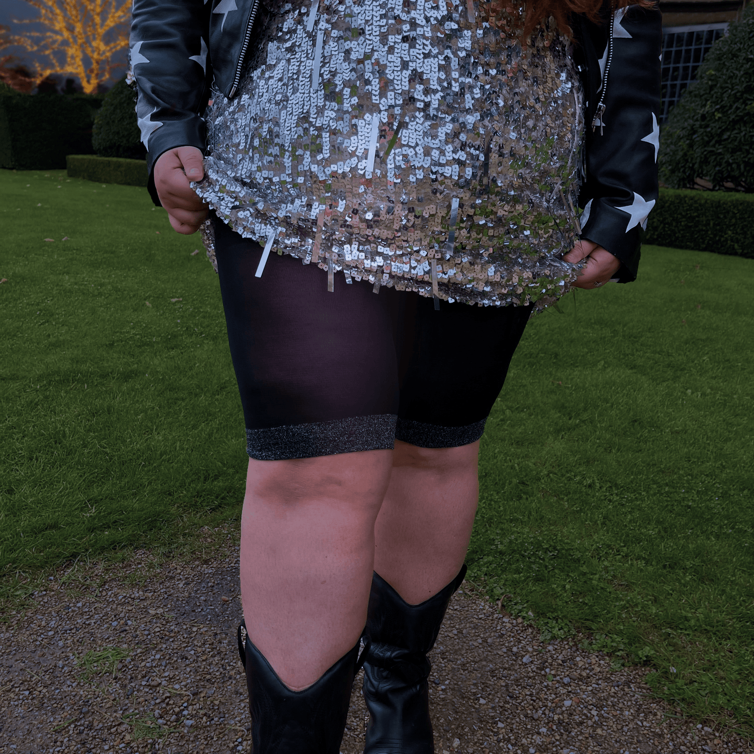 Christmas Chub Rub Lurex Shorts - Black