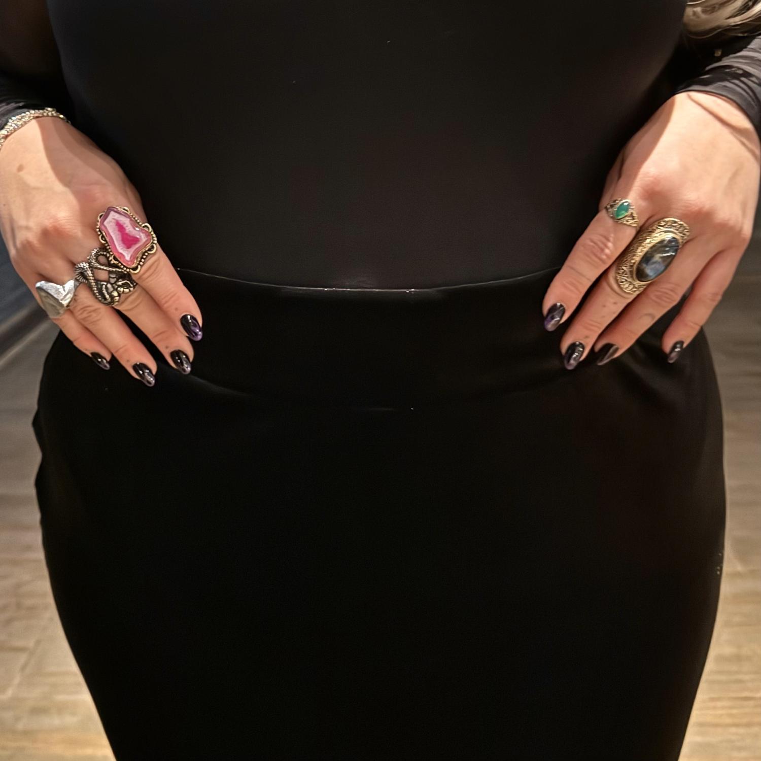 Velvet Mermaid Skirt - Black