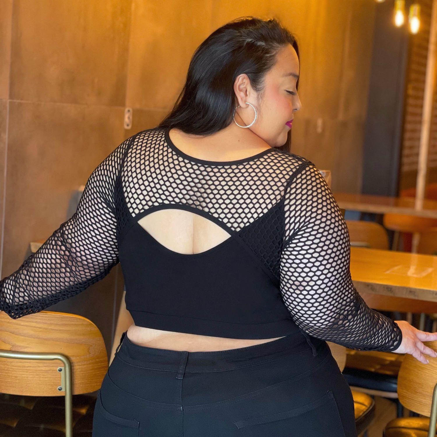 Fishnet Top - Alanis - Black