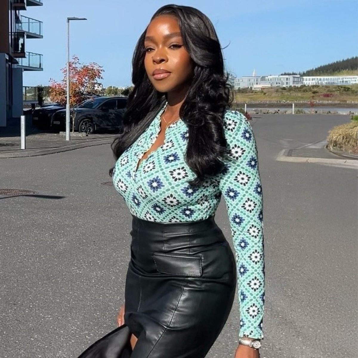 Viscose Jersey Button-up Tailored Shirt - Blue Pearl