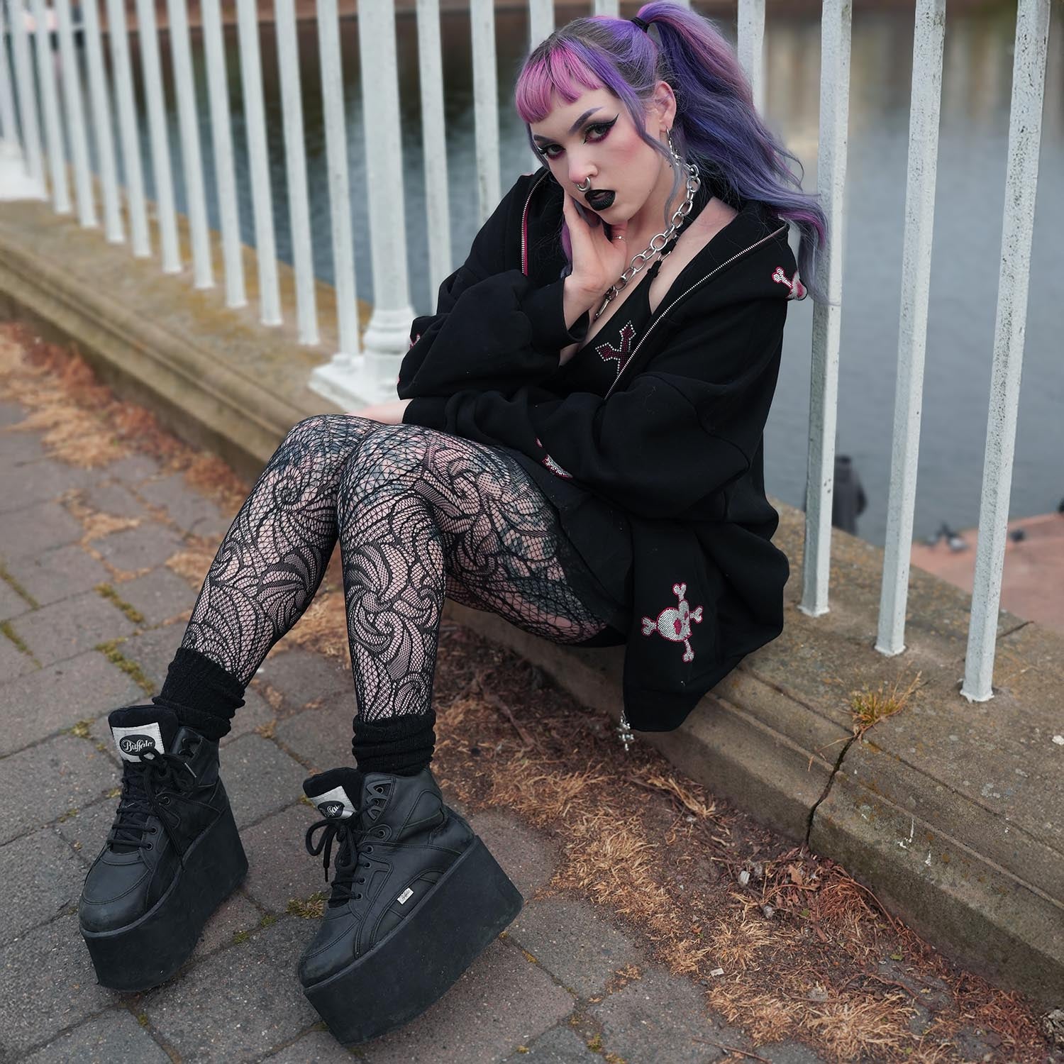 Thighs The Limit Fishnets - Timewarp - Black