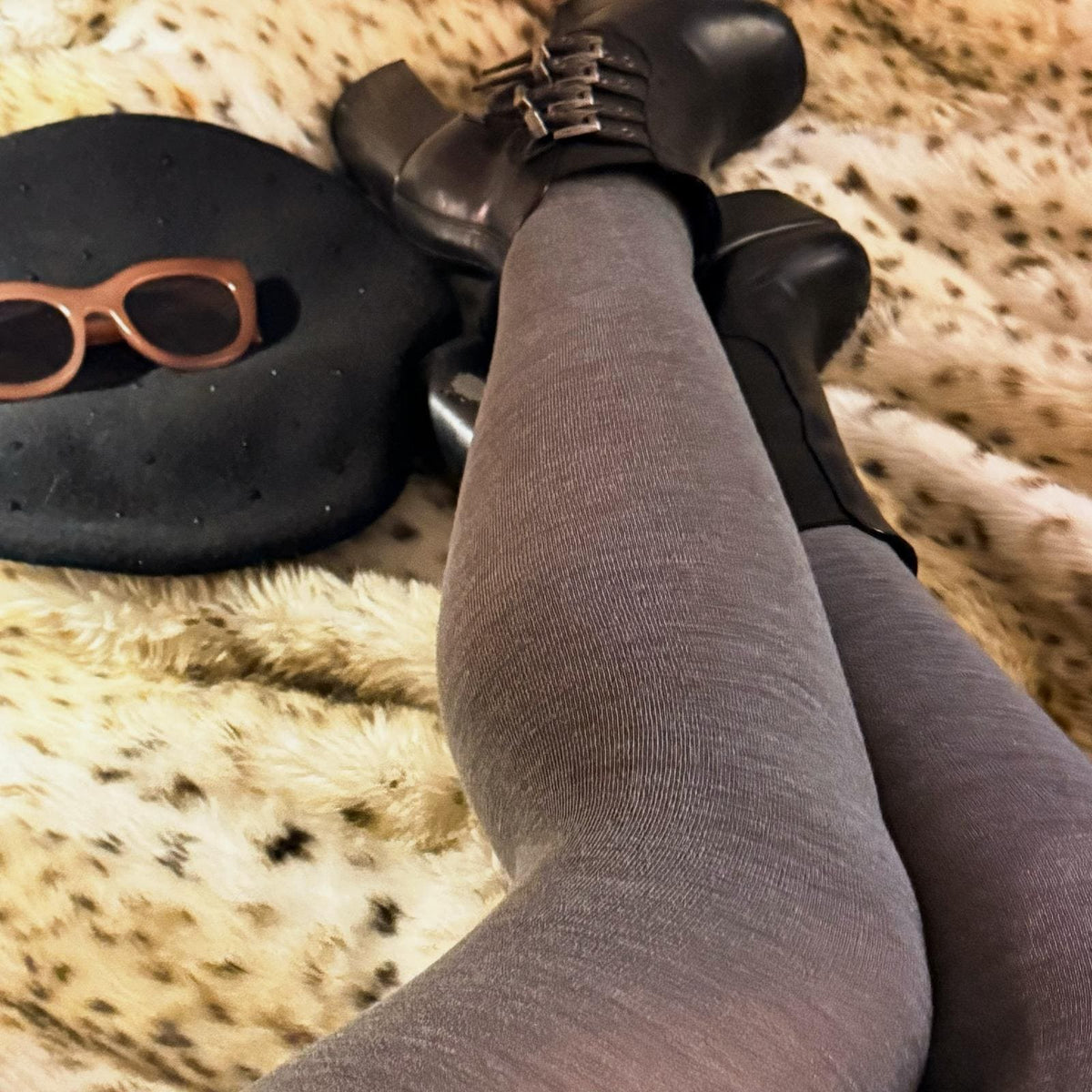 Merino Wool Tights - Silver Lining