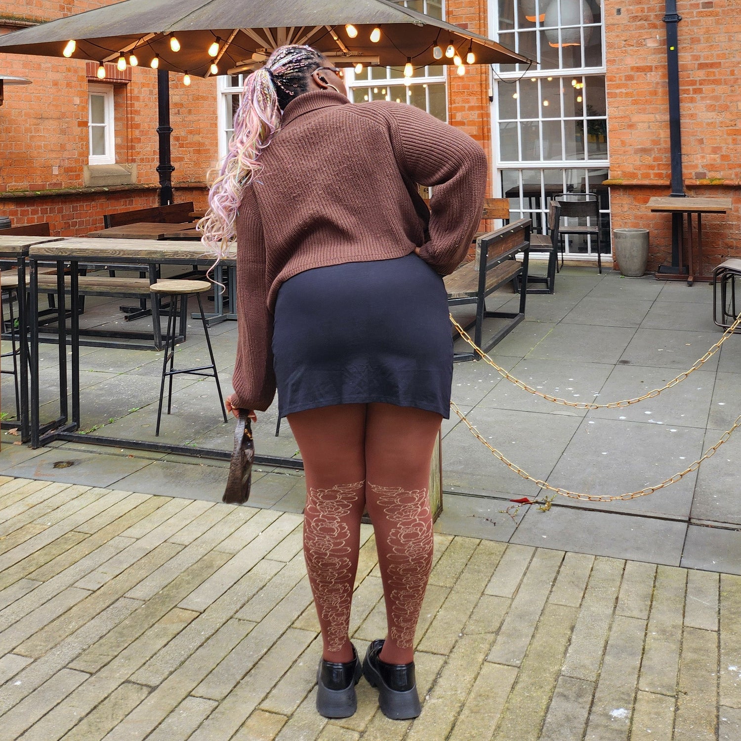 80 Denier Opaque Tights - Peonies