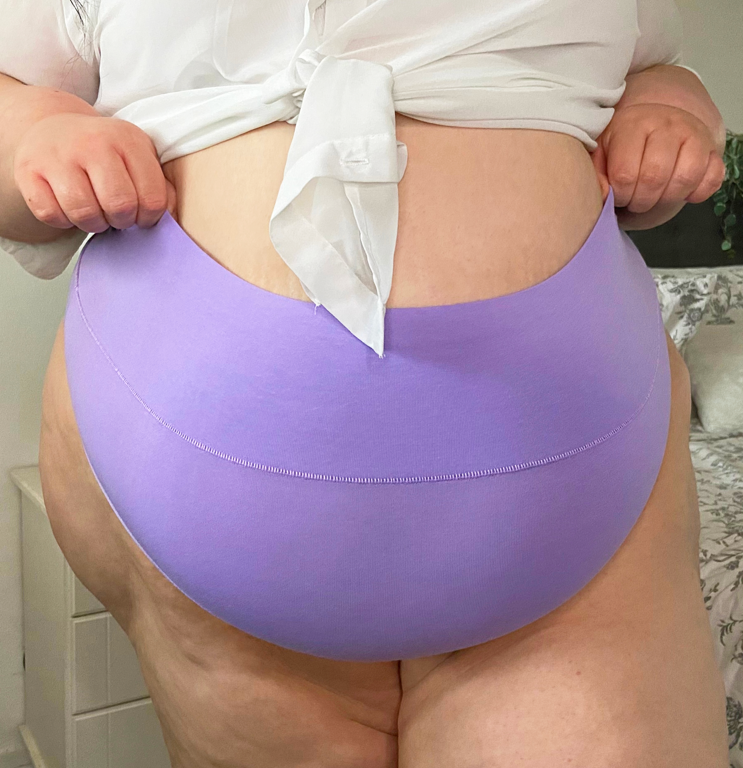 Organic Cotton Cheeky High Leg Knickers - Cassis de Violet