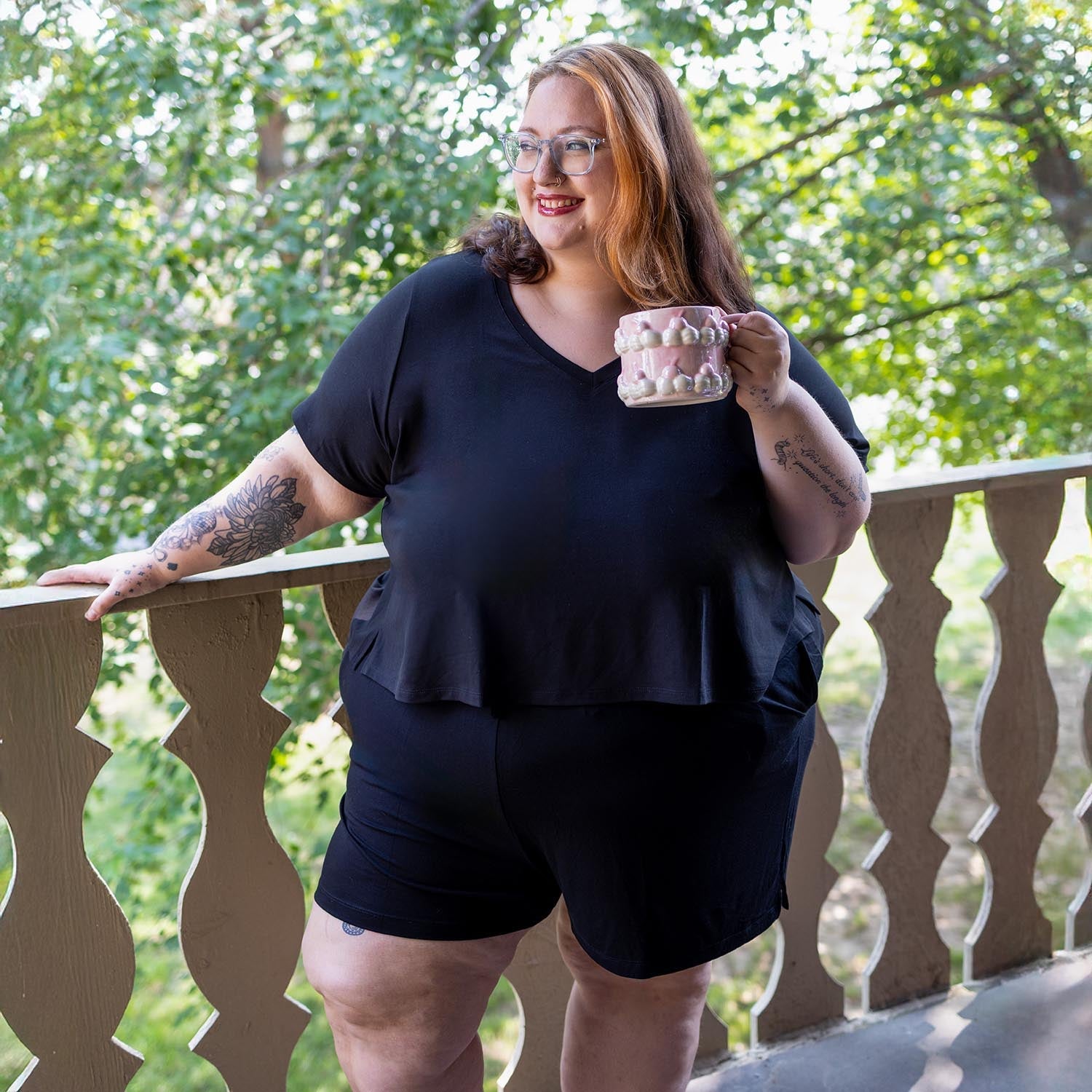 Lightweight V-Neck Tee - Black