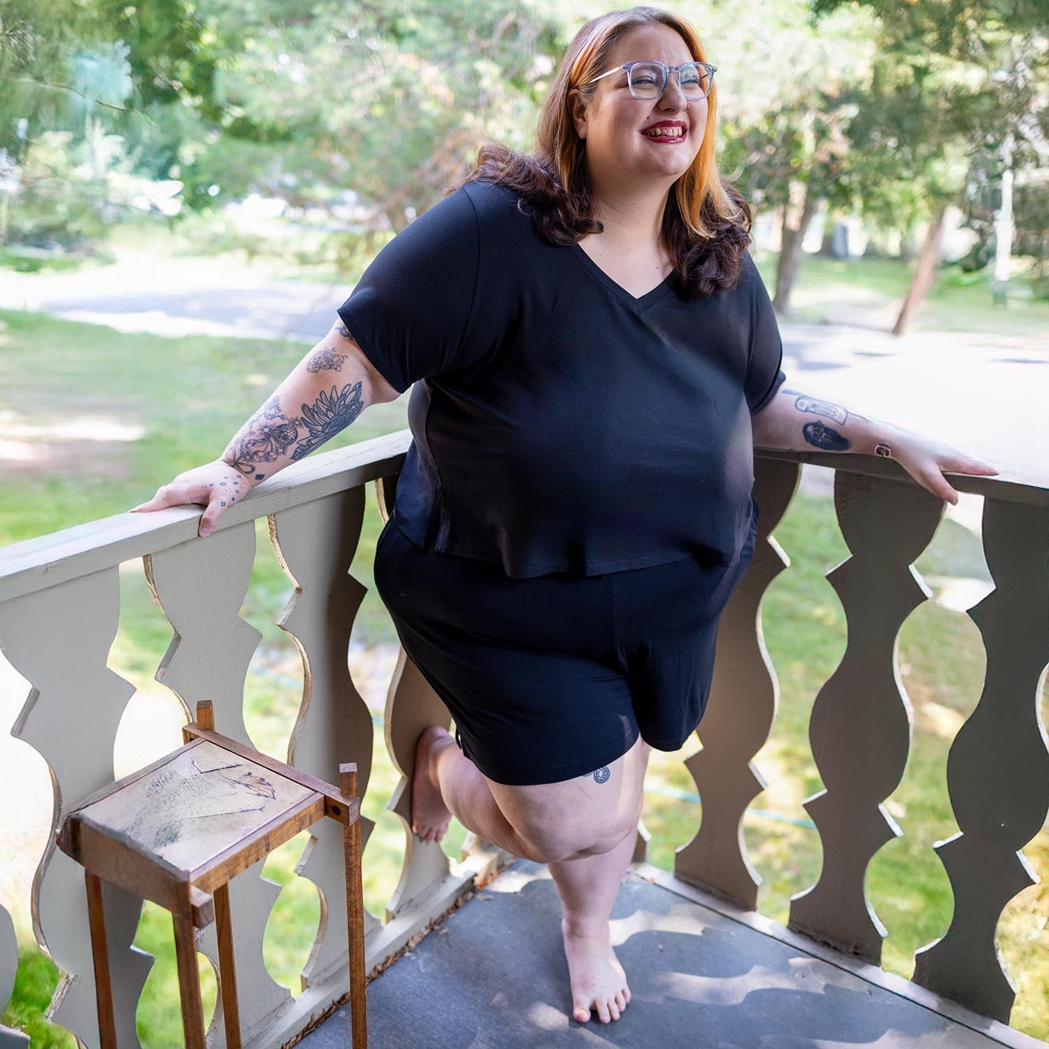 Lightweight V-Neck Tee - Black