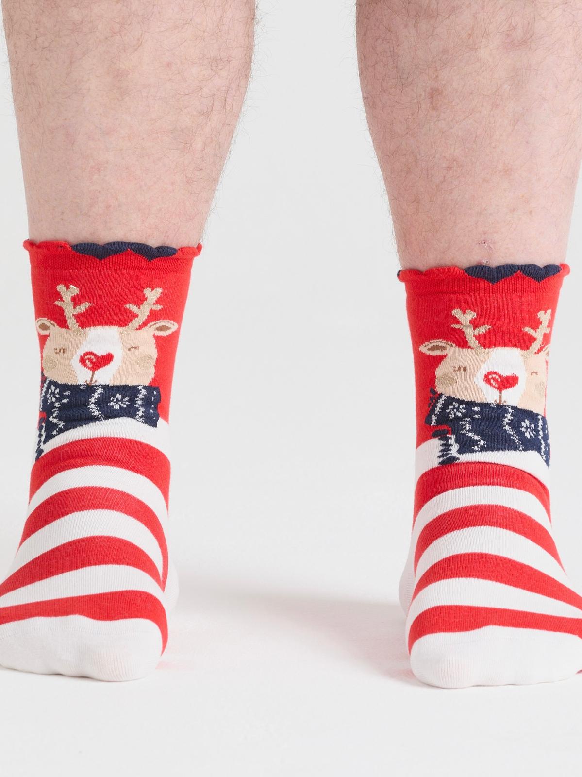 Cotton Ankle Socks - Reindeer