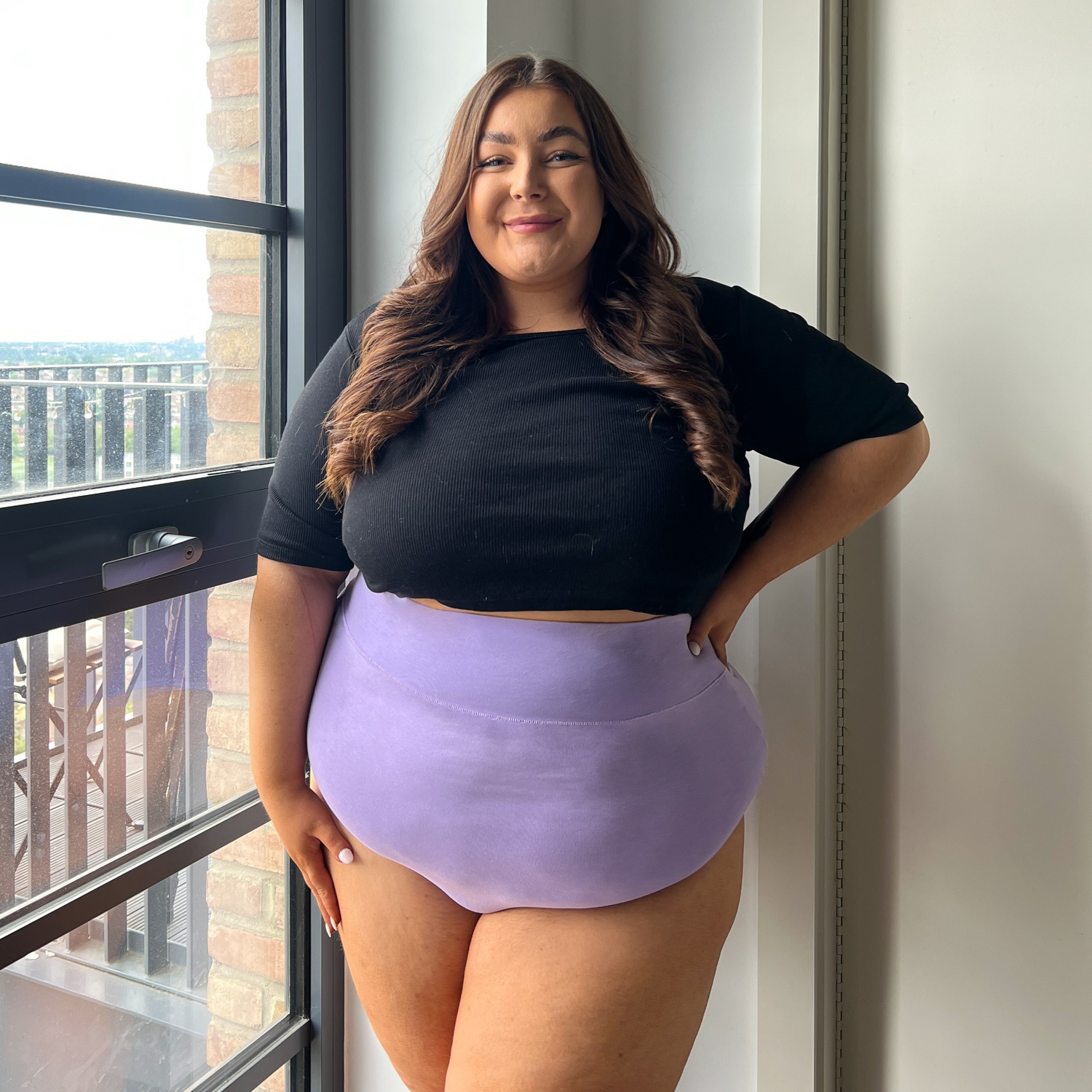 Organic Cotton Super High Waist Knickers - Cassis de Violet