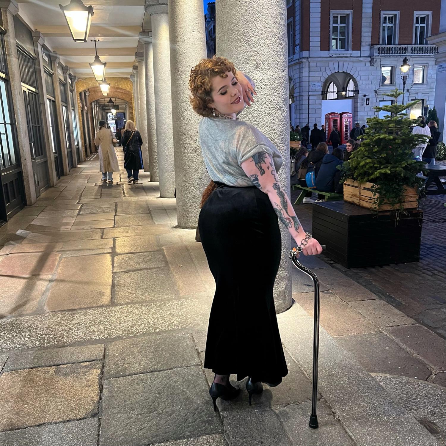 Velvet Mermaid Skirt - Black