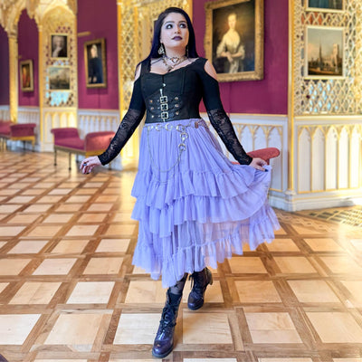 Maxi Mesh Skirt - Lavender Fields