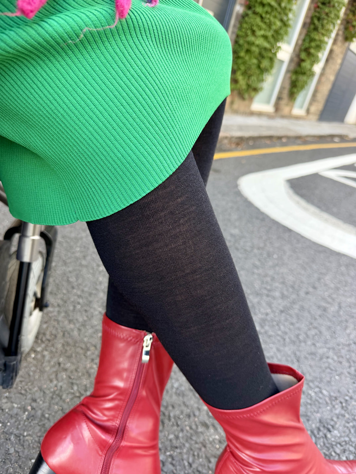 Merino Wool Tights - Black