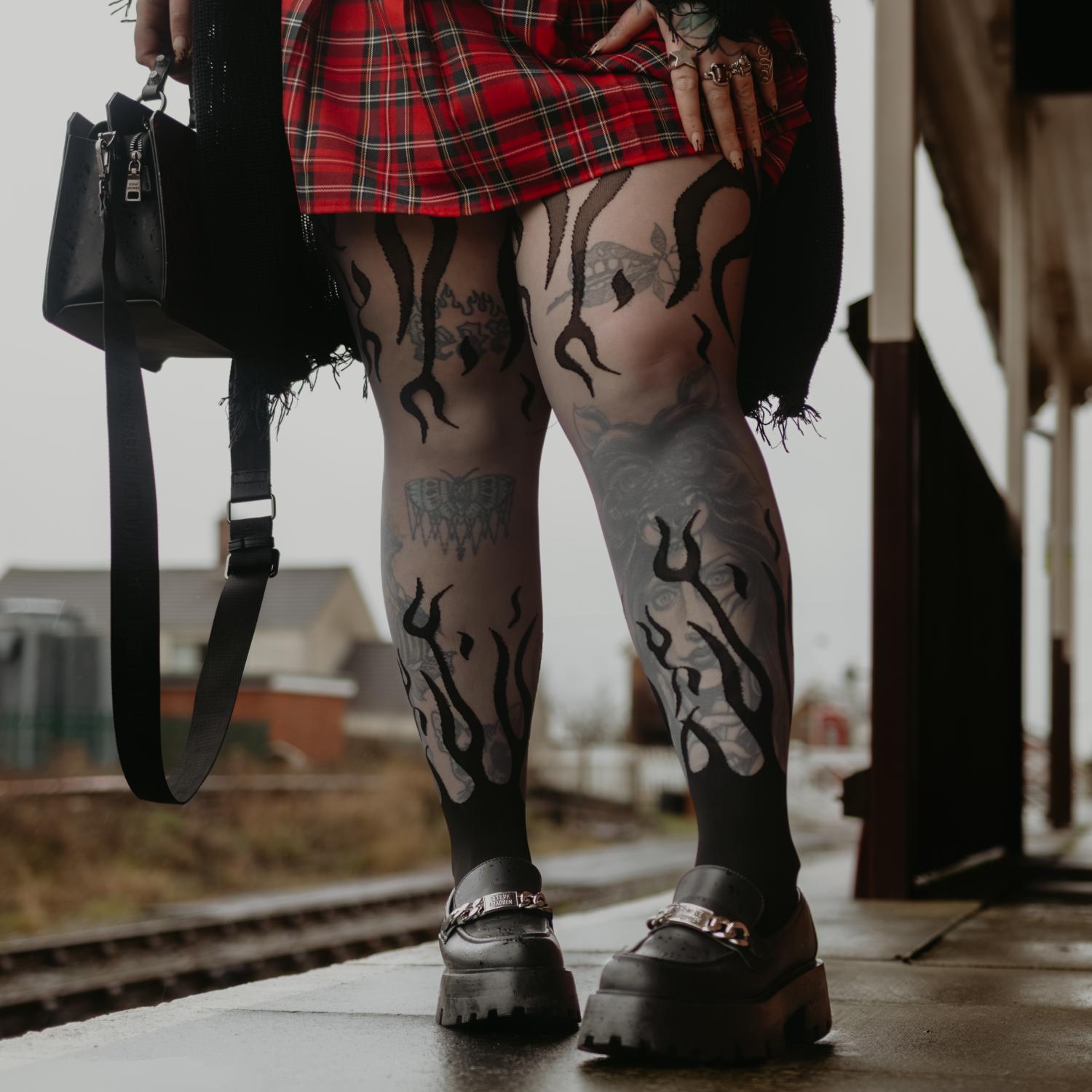 Flames Sheer Tights