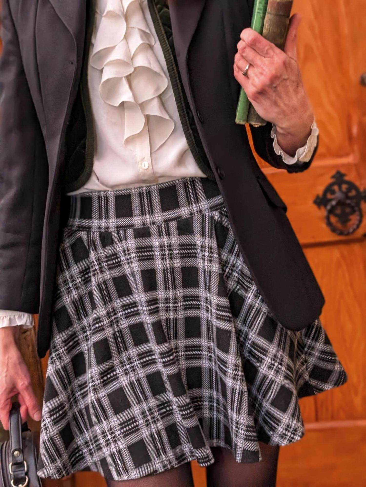 Plaid Mini-Flare Skirt - Cairn