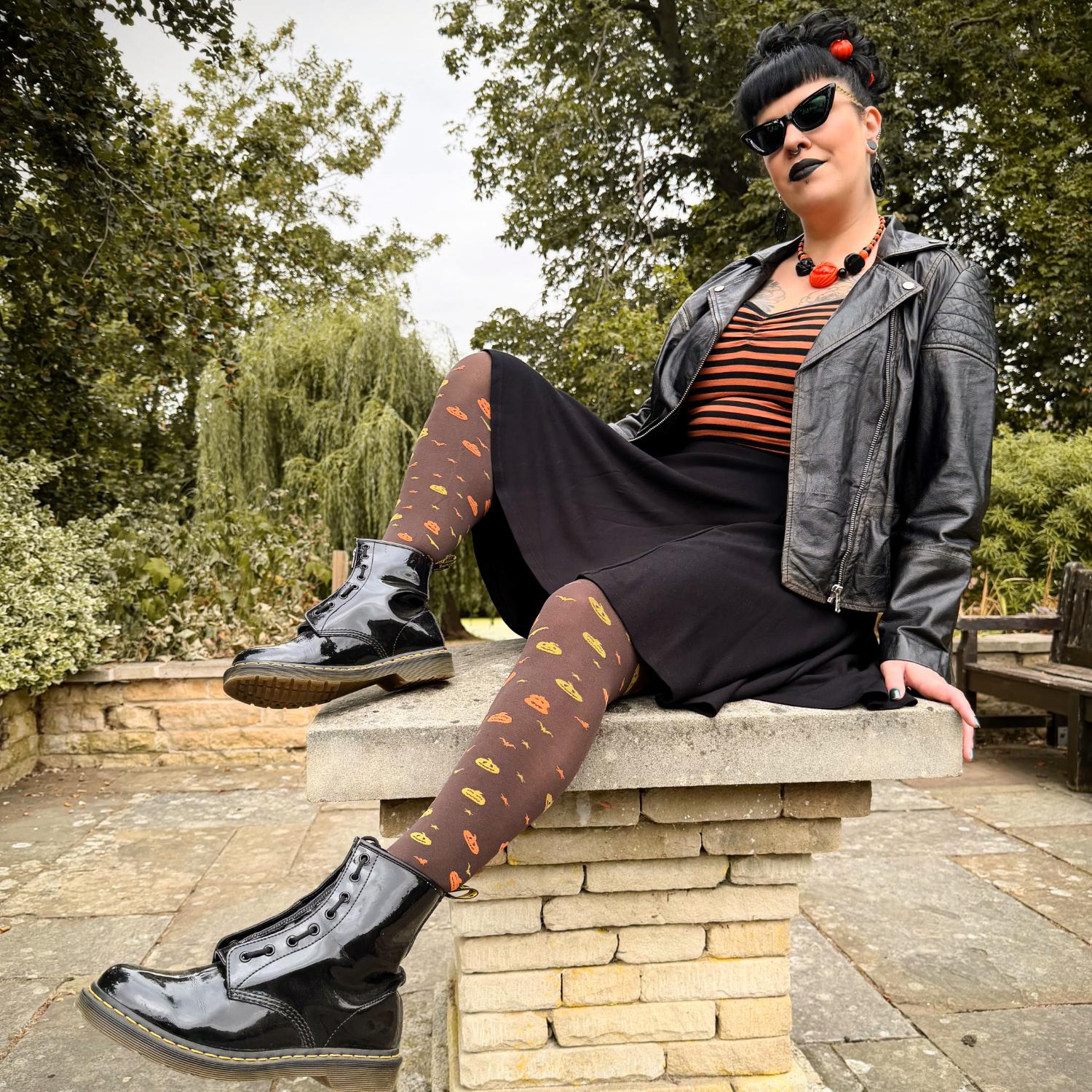 Halloween Tights - Jack O Lantern - Bear