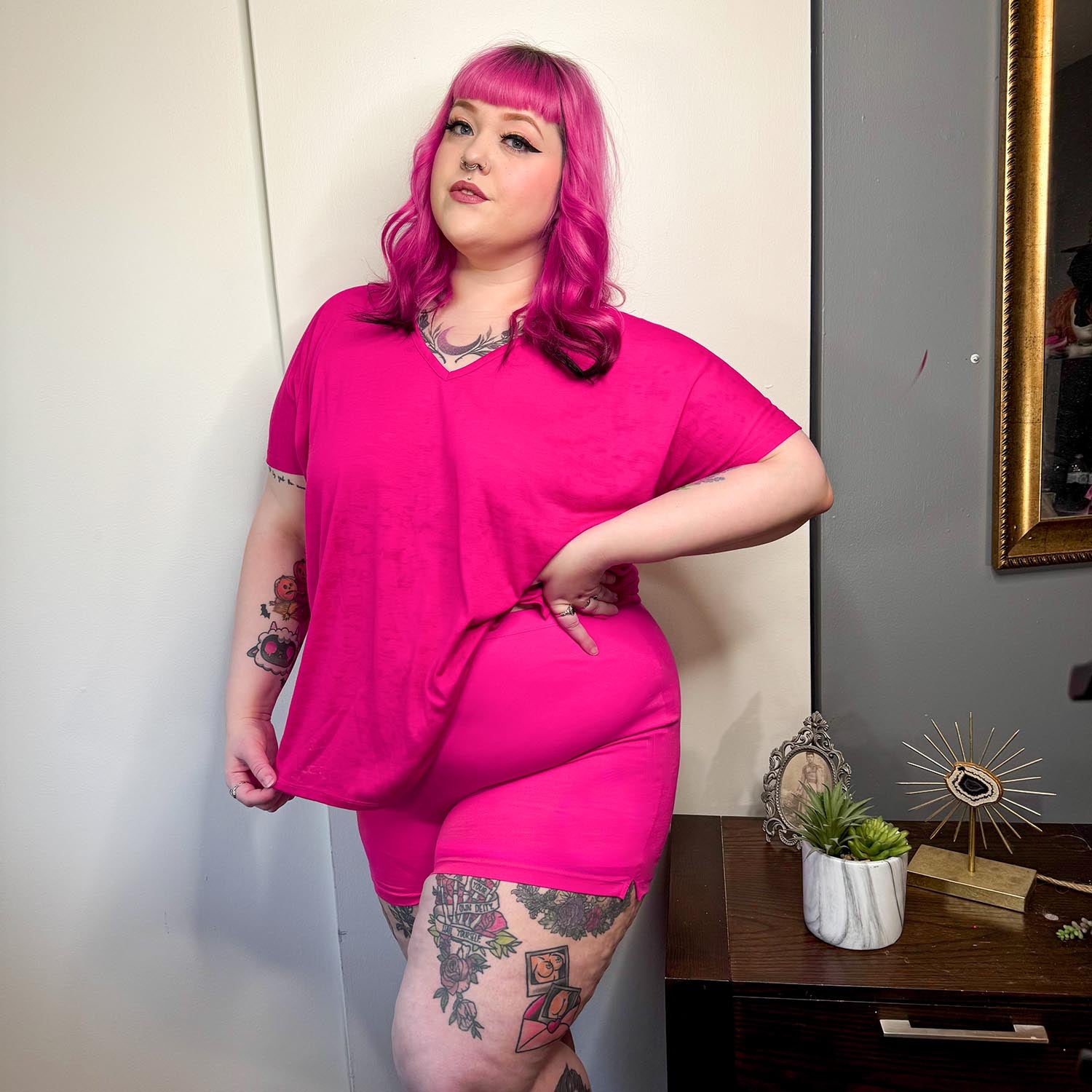 Burnout Sleep T-Shirt & Boxer Shorts Bundle in Barbara