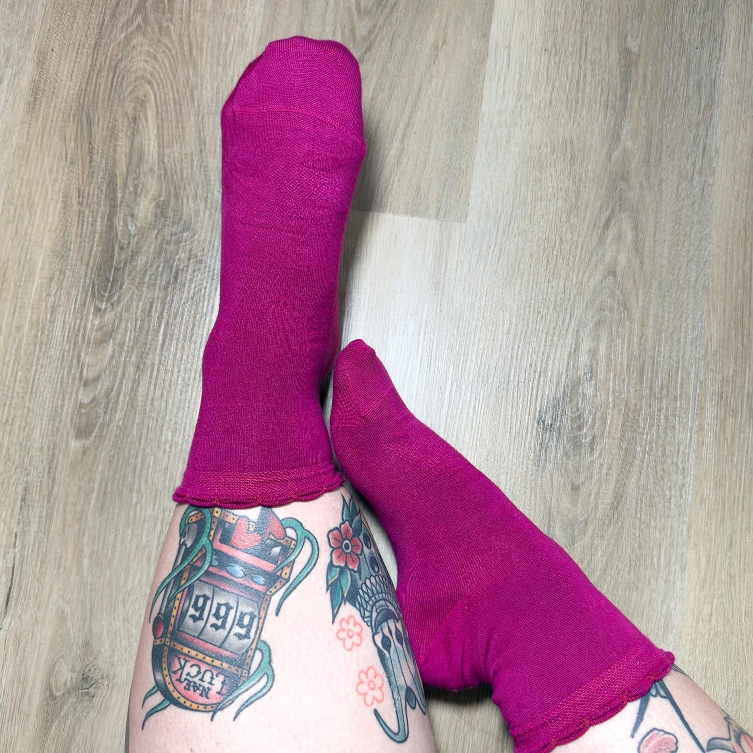 Bamboo Ankle Socks - 3 Pairs in Hibiscus
