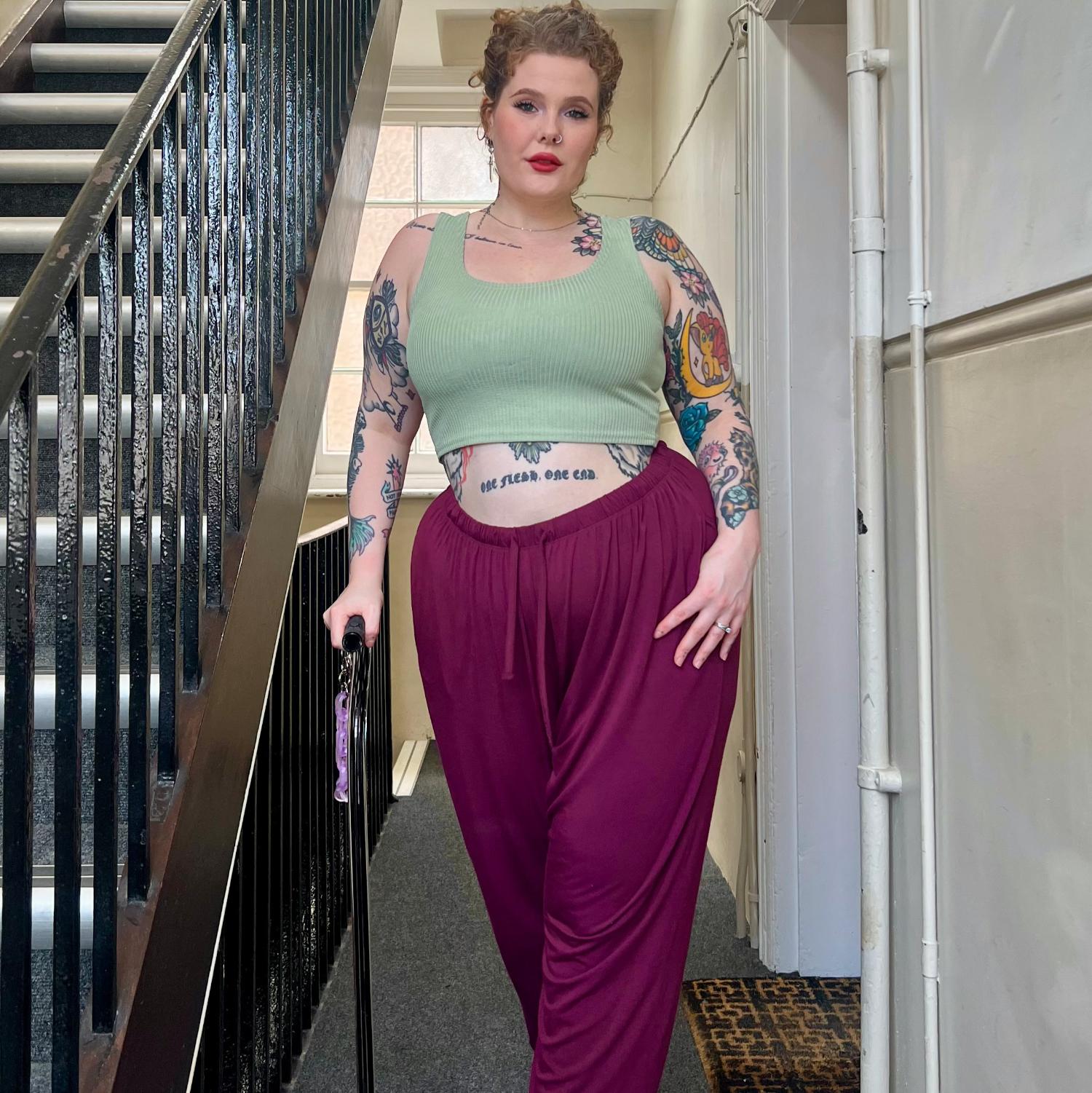 Bamboo Lounge Joggers - Cherry