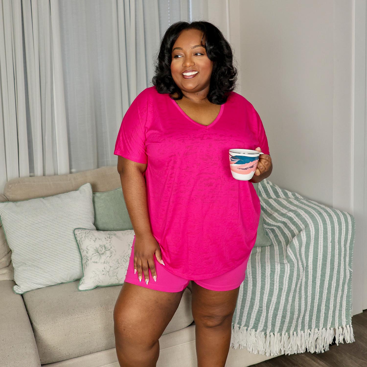 Burnout Sleep T-Shirt & Boxer Shorts Bundle in Barbara