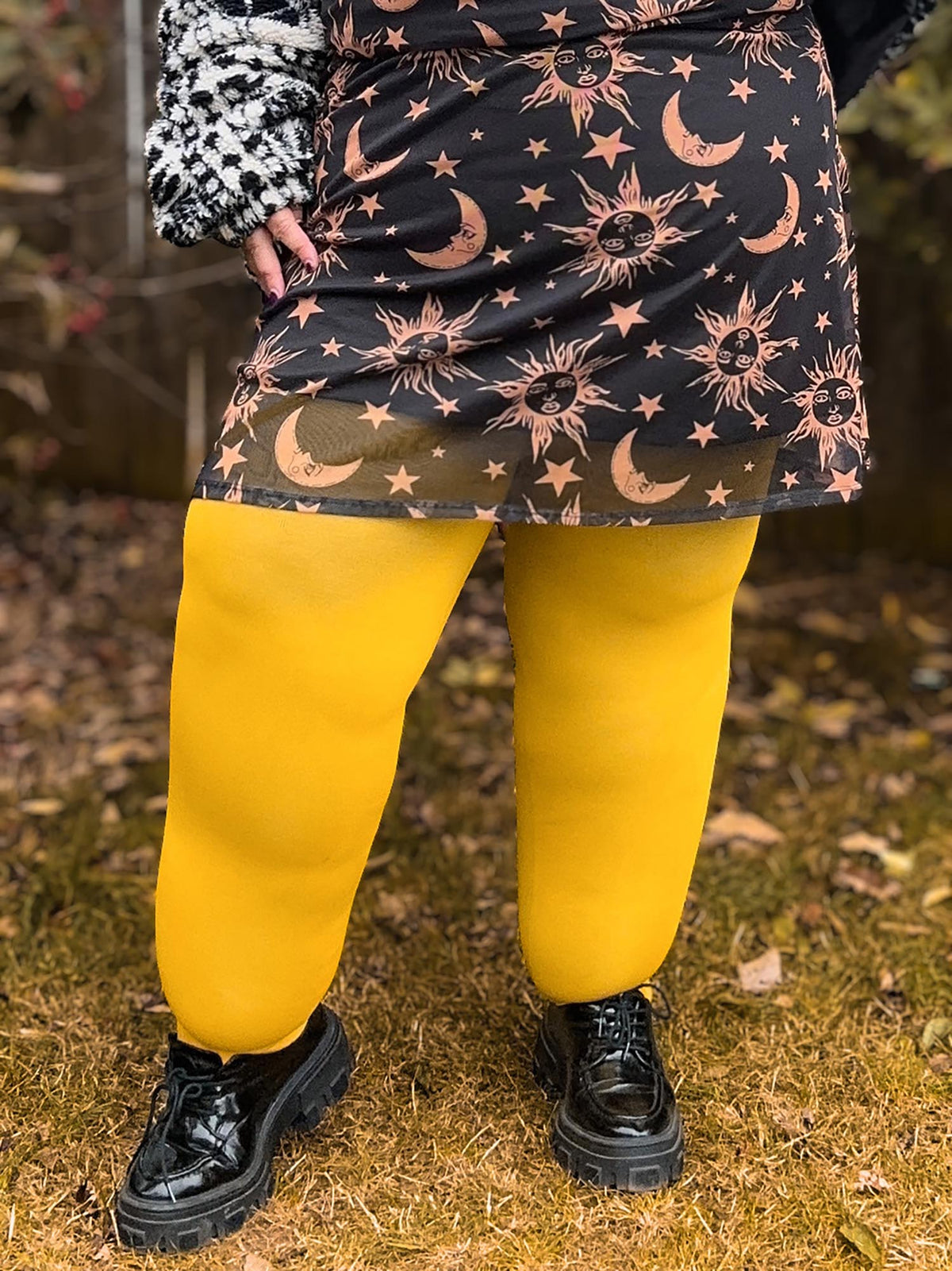 120 Denier Super-Opaque Tights - Cursed Custard