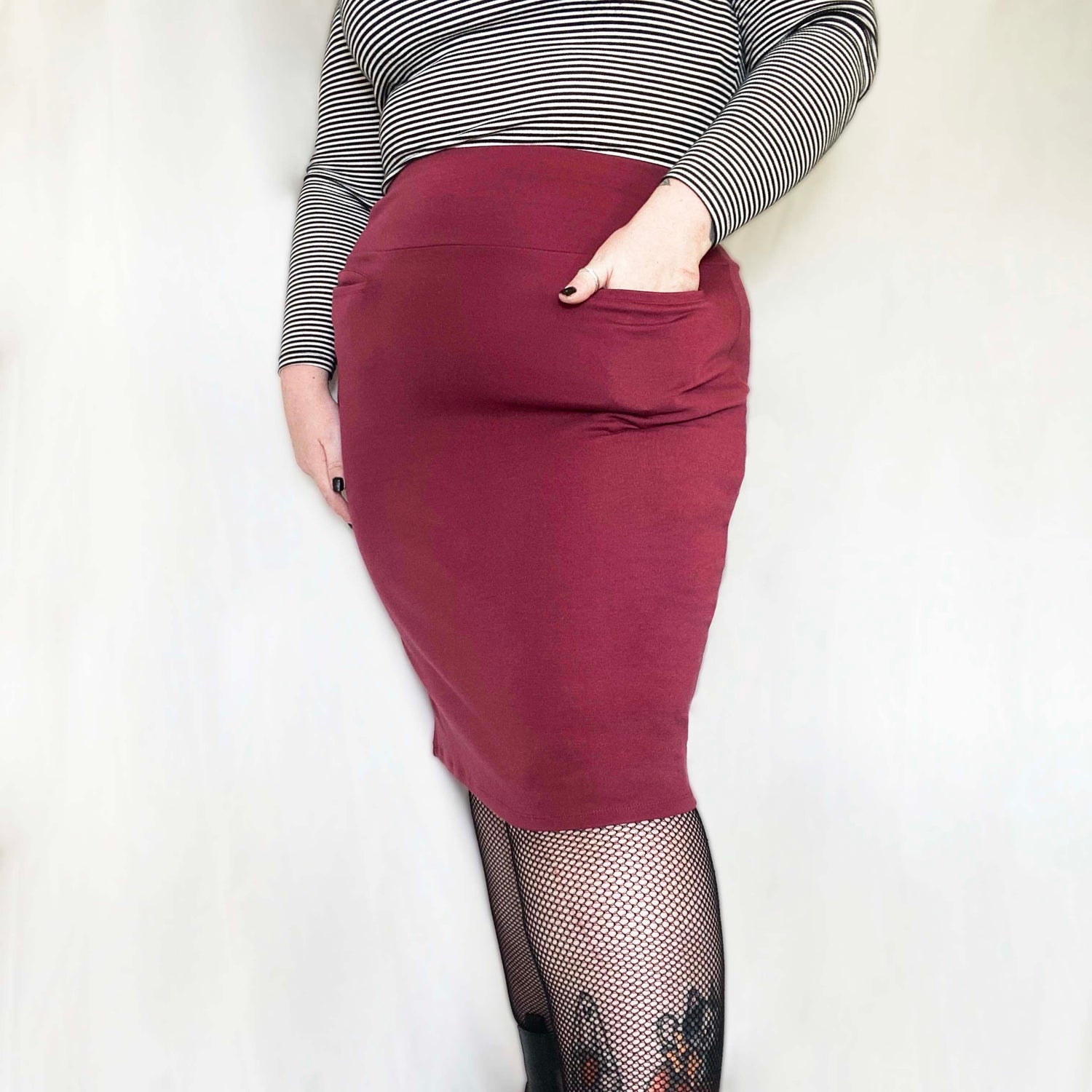 Pencil Skirt - Burgundy