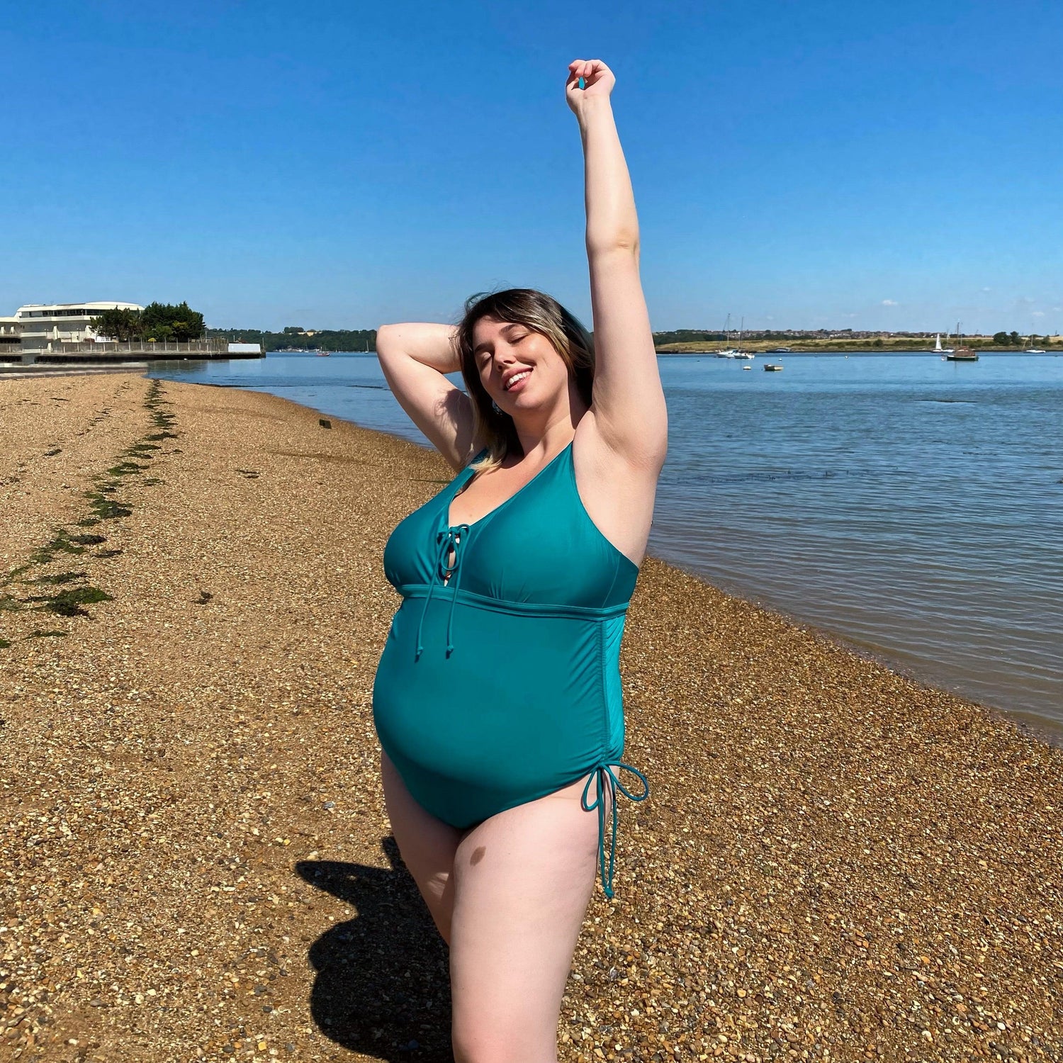 That loving feel'in Maternity Swimsuit - Teal