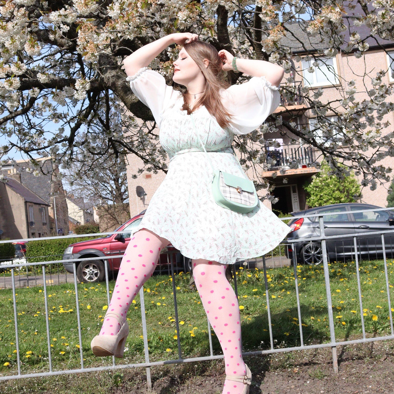 Polka Dot Tights - Shortcake